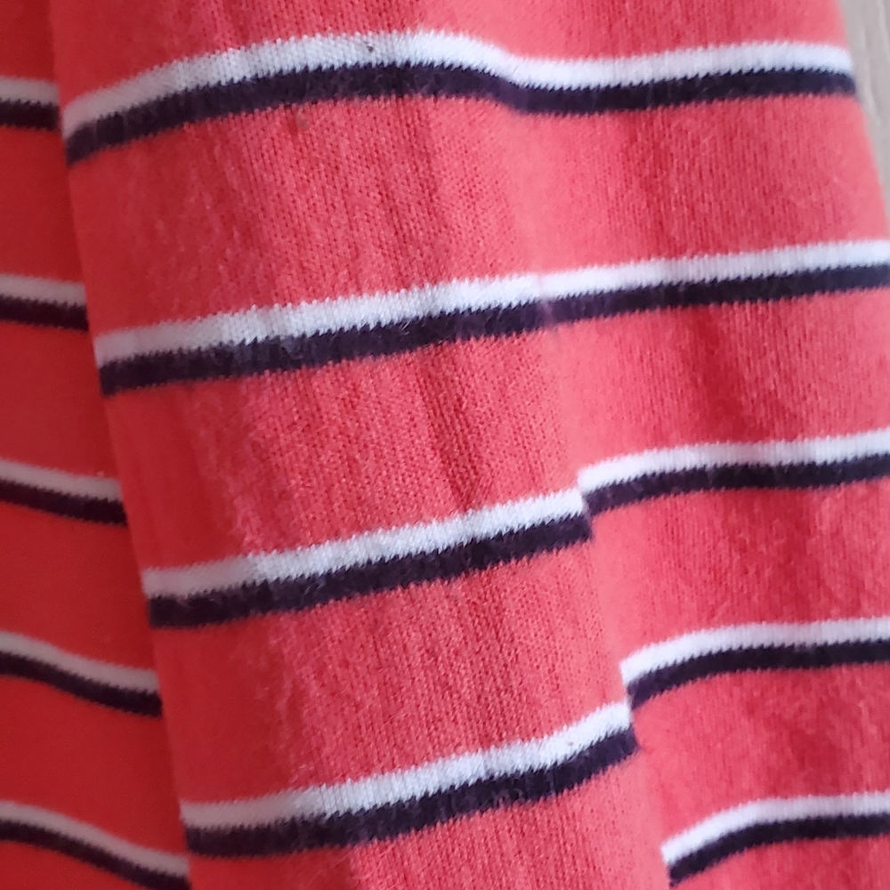 Nautica Women's Striped Coral, Black White Spripes, Blue Accents. Size L - Picture 7 of 9